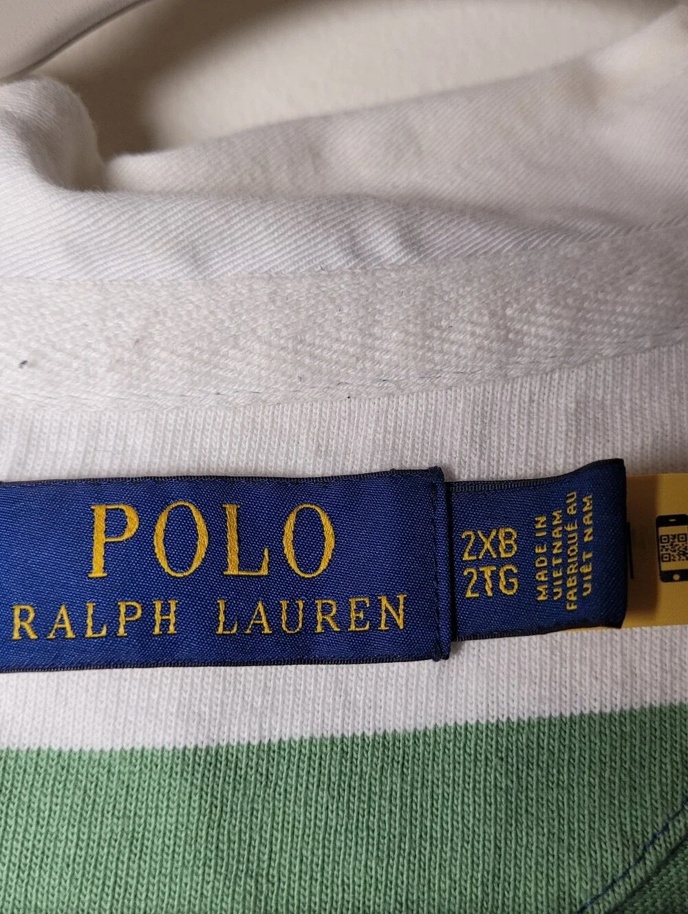 Polo Ralph Lauren Mens Striped Rugby Polo Shirt 2XB Long Sleeve Cotton Sport